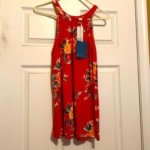 Market & Spruce Red Floral Tank Size XL